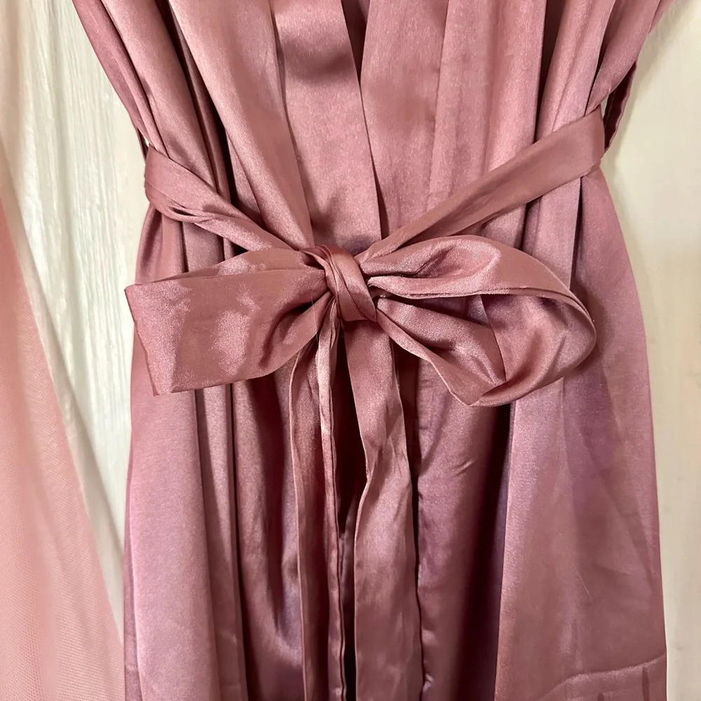 Elegant Pink Sheer Robe - Picture 2 of 4
